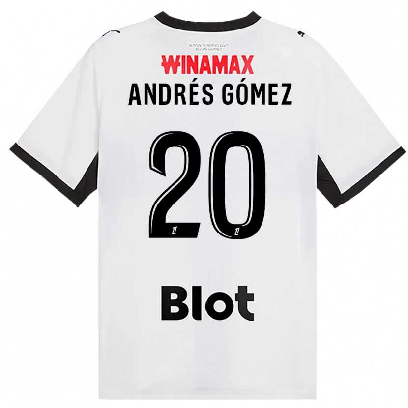 Danxen Barn Carlos Andrés Gómez #20 Svart Hvit Rød Bortetrøye Drakt Trøye 2026/27 Skjorter T-Skjorte