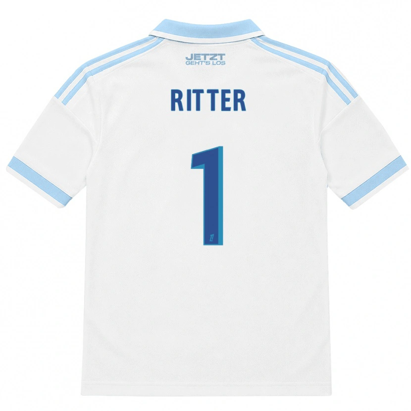 Danxen Barn Maxime Ritter #1 Lys Himmelblå Hvit Rød Bortetrøye Drakt Trøye 2026/27 Skjorter T-Skjorte