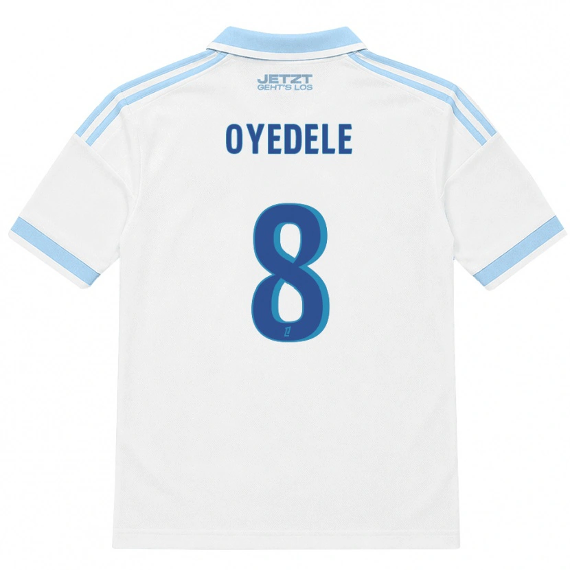 Danxen Barn Maxi Oyedele #8 Lys Himmelblå Hvit Rød Bortetrøye Drakt Trøye 2026/27 Skjorter T-Skjorte