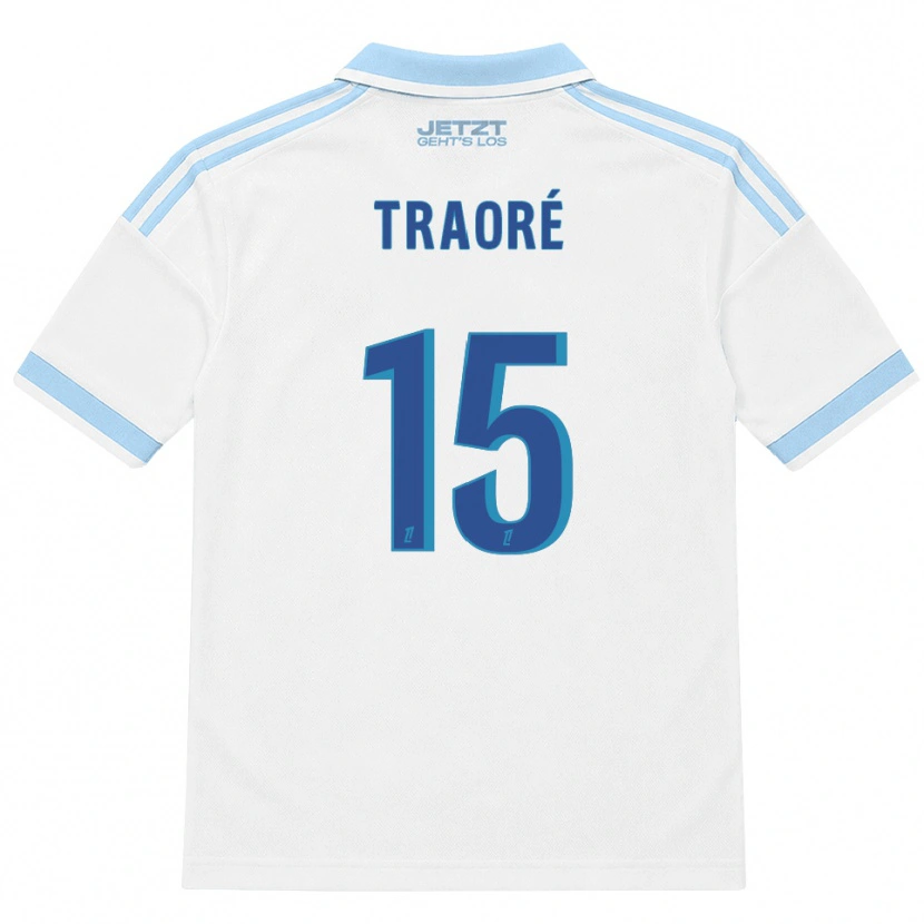 Danxen Barn Erwan Traoré #15 Lys Himmelblå Hvit Rød Bortetrøye Drakt Trøye 2026/27 Skjorter T-Skjorte