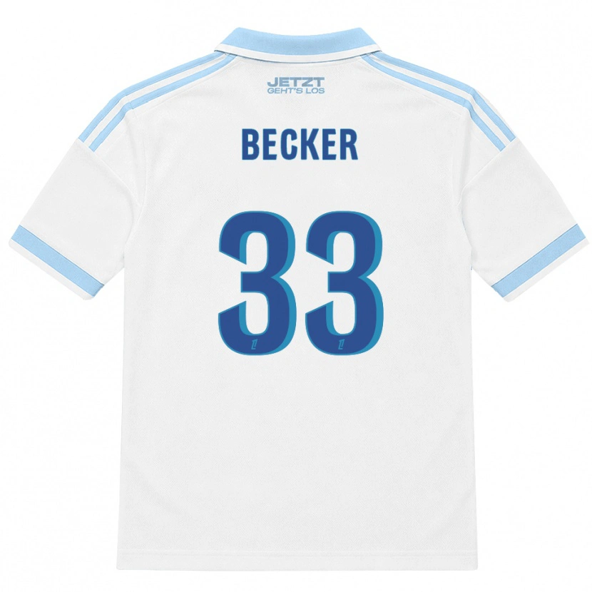 Danxen Barn Yoann Becker #33 Lys Himmelblå Hvit Rød Bortetrøye Drakt Trøye 2026/27 Skjorter T-Skjorte