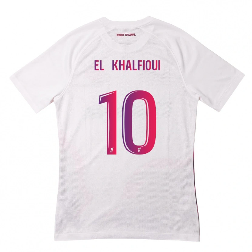 Danxen Barn Zakari El Khalfioui #10 Hvit Rosa Lilla Bortetrøye Drakt Trøye 2026/27 Skjorter T-Skjorte