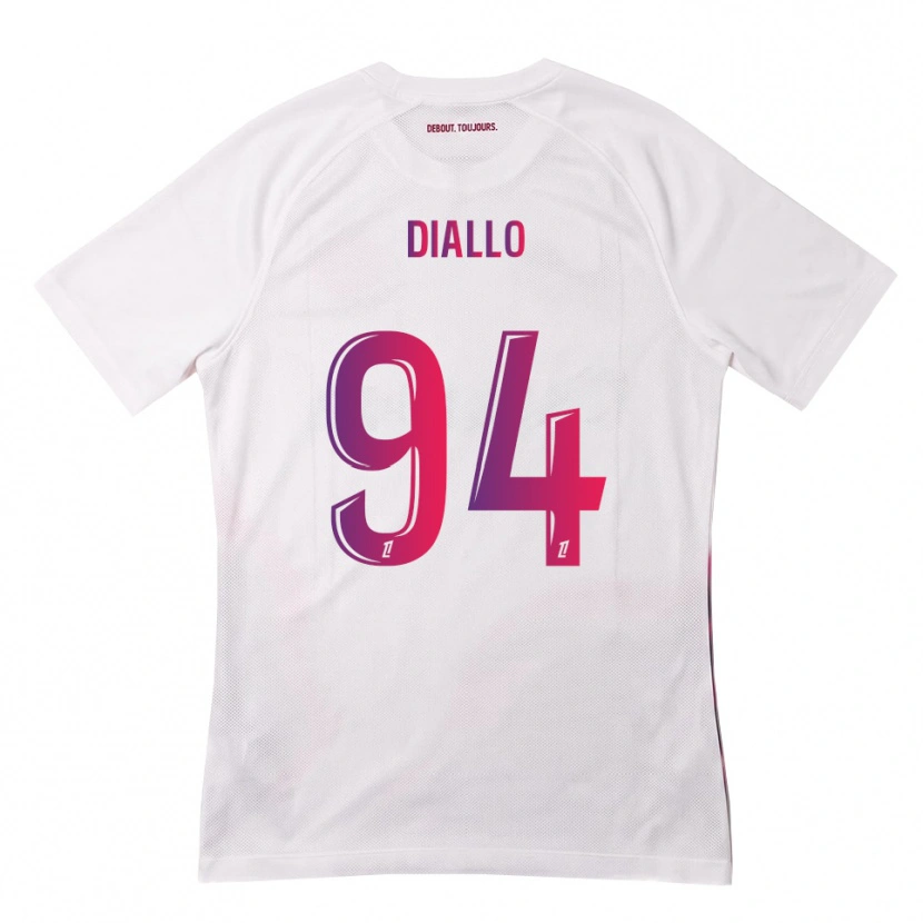 Danxen Barn Ismaïl Diallo #94 Hvit Rosa Lilla Bortetrøye Drakt Trøye 2026/27 Skjorter T-Skjorte