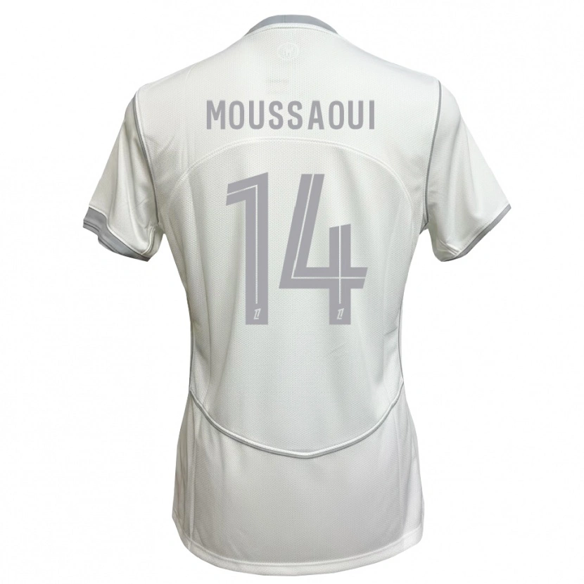 Danxen Barn Amine Moussaoui #14 Hvit Grå Bortetrøye Drakt Trøye 2026/27 Skjorter T-Skjorte