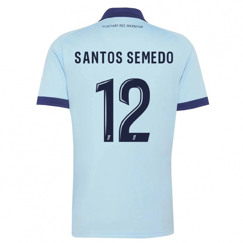 Danxen Barn Ilyes Dos Santos Semedo #12 Kornblomstblå Svart Bortetrøye Drakt Trøye 2026/27 Skjorter T-Skjorte
