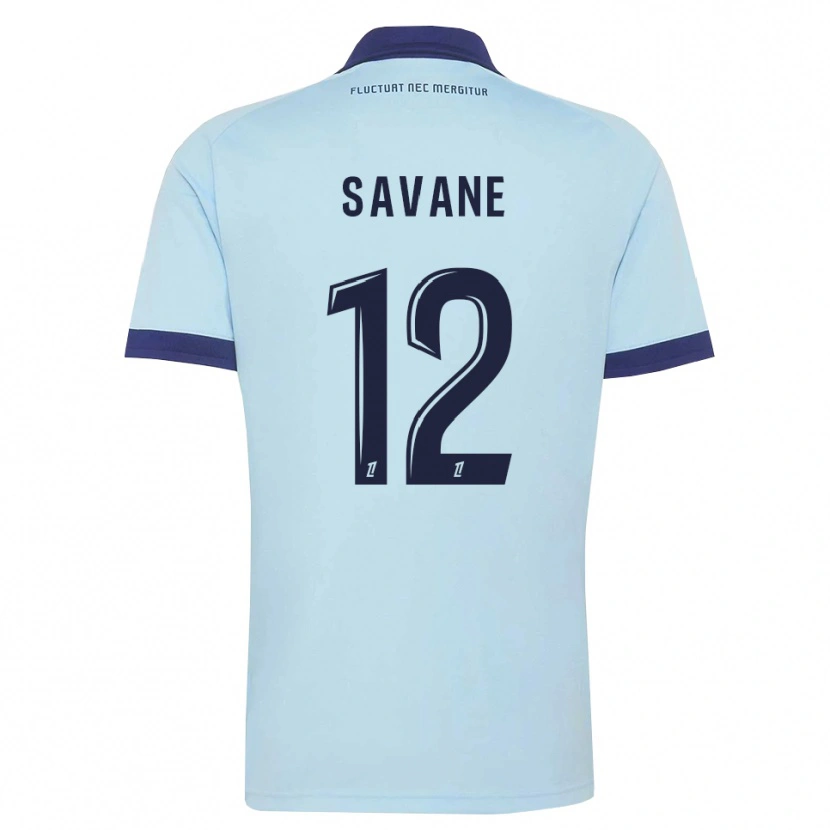 Danxen Barn Mohamed Savane #12 Kornblomstblå Svart Bortetrøye Drakt Trøye 2026/27 Skjorter T-Skjorte
