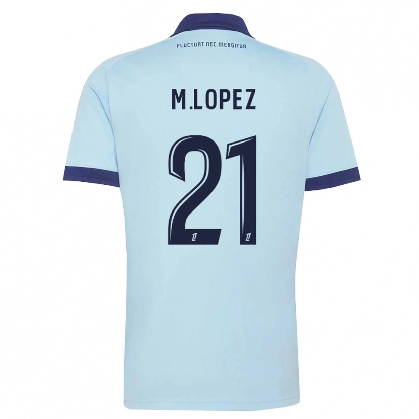 Danxen Barn Maxime Lopez #21 Kornblomstblå Svart Bortetrøye Drakt Trøye 2026/27 Skjorter T-Skjorte