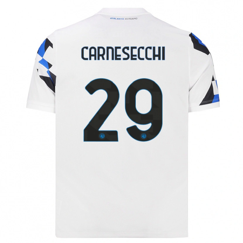Danxen Barn Marco Carnesecchi #29 Hvit Rød Blå Bortetrøye Drakt Trøye 2026/27 Skjorter T-Skjorte