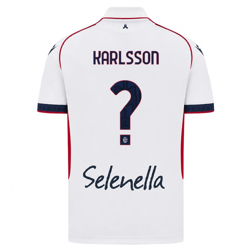 Danxen Barn Jesper Karlsson #0 Hvit Rød Kongeblå Bortetrøye Drakt Trøye 2026/27 Skjorter T-Skjorte