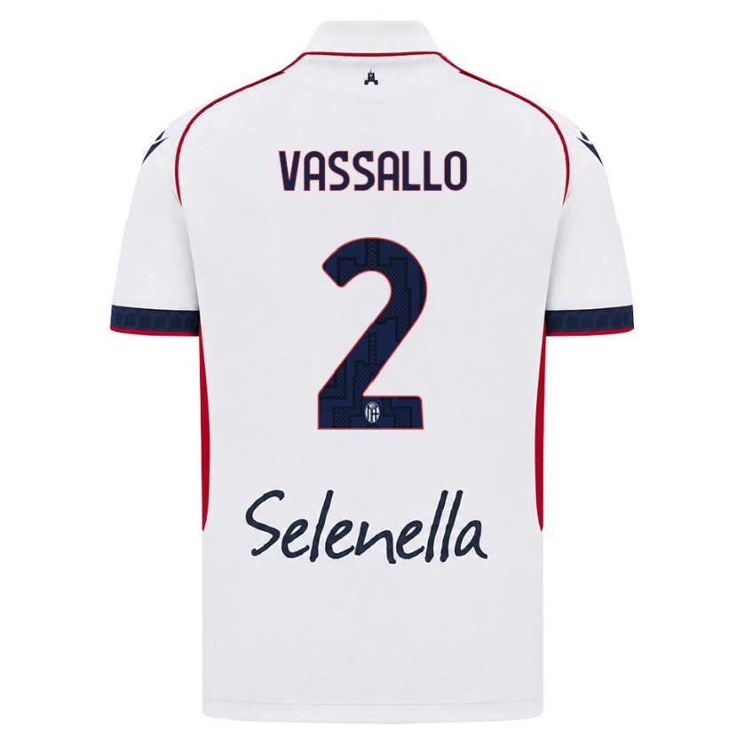 Danxen Barn Giacomo Vassallo #2 Hvit Rød Kongeblå Bortetrøye Drakt Trøye 2026/27 Skjorter T-Skjorte