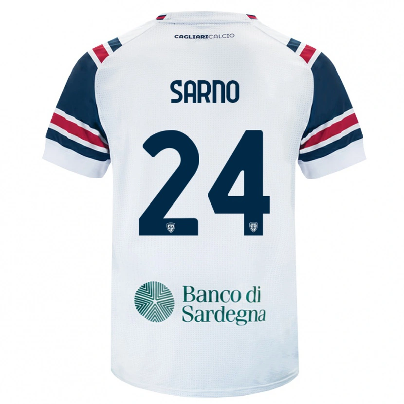 Danxen Barn Vincenzo Sarno #24 Hvit Rød Grønn Bortetrøye Drakt Trøye 2026/27 Skjorter T-Skjorte