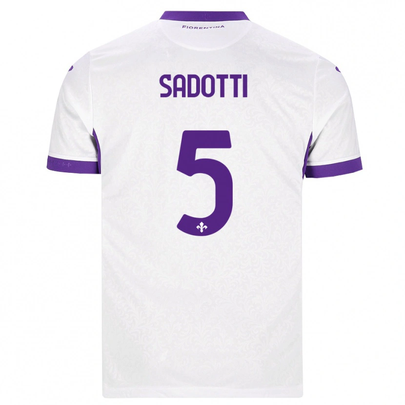Danxen Barn Edoardo Sadotti #5 Hvit Lilla Bortetrøye Drakt Trøye 2026/27 Skjorter T-Skjorte