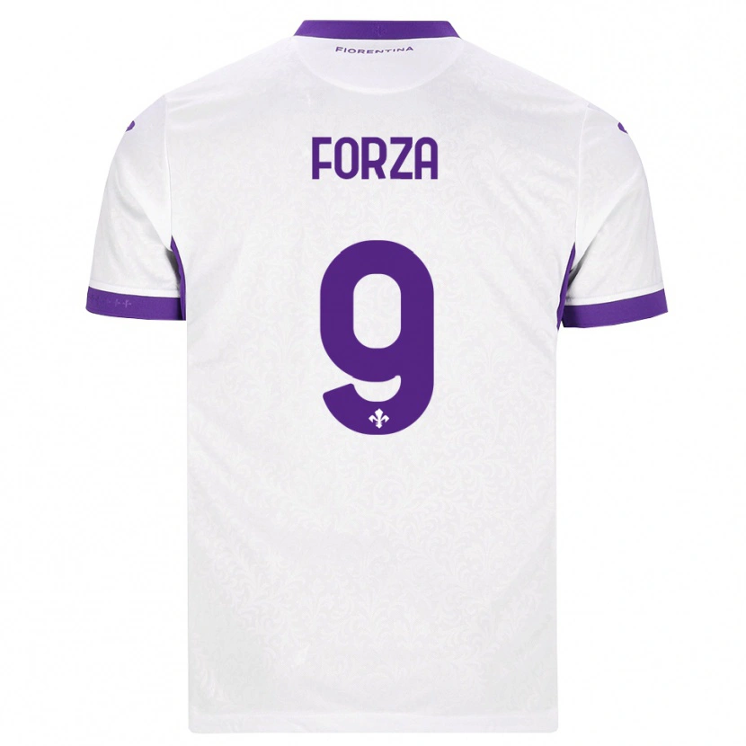 Danxen Barn Francesco Forza #9 Hvit Lilla Bortetrøye Drakt Trøye 2026/27 Skjorter T-Skjorte