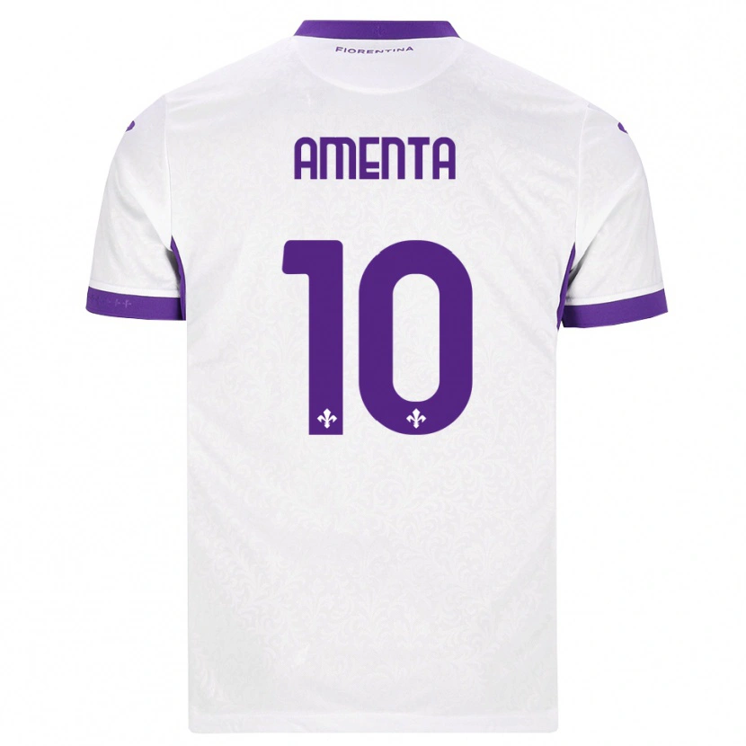 Danxen Barn Francesco Amenta #10 Hvit Lilla Bortetrøye Drakt Trøye 2026/27 Skjorter T-Skjorte
