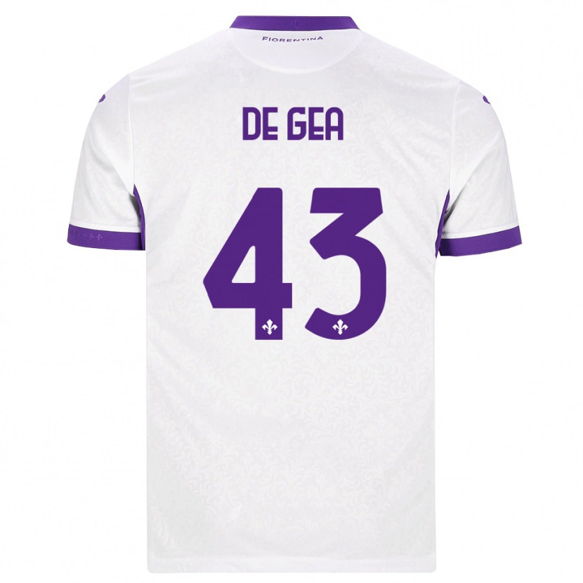 Danxen Barn David De Gea #43 Hvit Lilla Bortetrøye Drakt Trøye 2026/27 Skjorter T-Skjorte