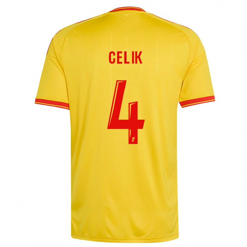 Danxen Mann Nidal Celik #4 Gull Oransje Rød Hjemmetrøye Drakt Trøye 2026/27 Skjorter T-Skjorte