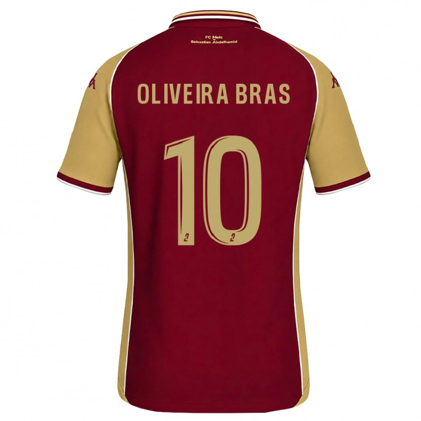 Danxen Mann Luisa Oliveira Bras #10 Gyllenrød Mørk Rød Hjemmetrøye Drakt Trøye 2026/27 Skjorter T-Skjorte