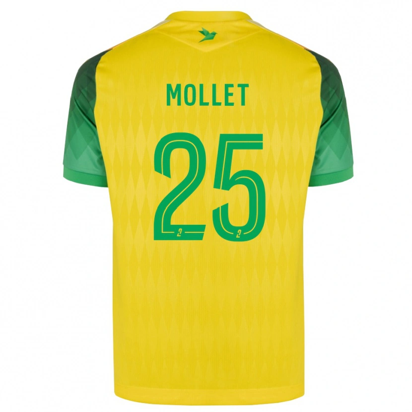 Danxen Mann Florent Mollet #25 Gul Grønn Rød Hjemmetrøye Drakt Trøye 2026/27 Skjorter T-Skjorte
