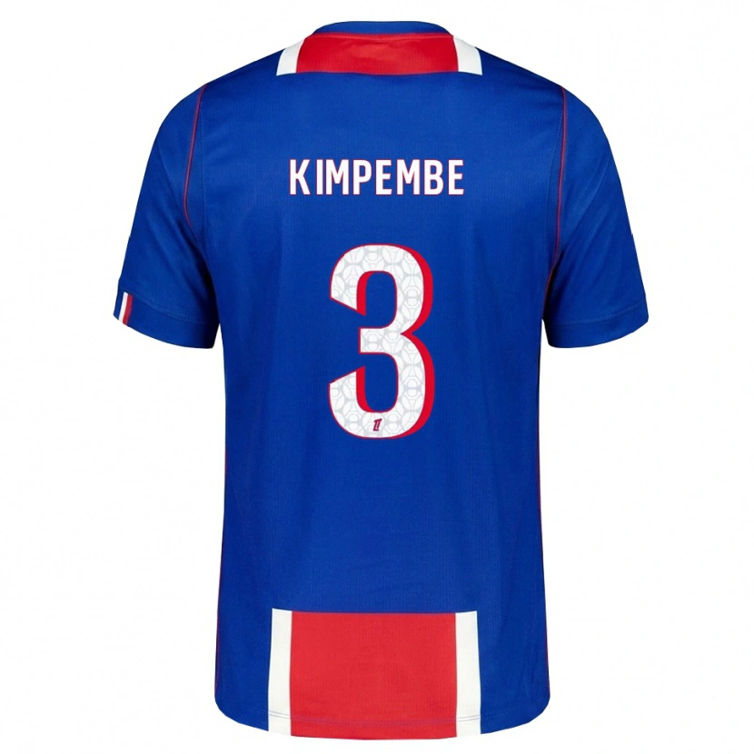 Danxen Mann Presnel Kimpembe #3 Rød Hvit Blå Hjemmetrøye Drakt Trøye 2026/27 Skjorter T-Skjorte