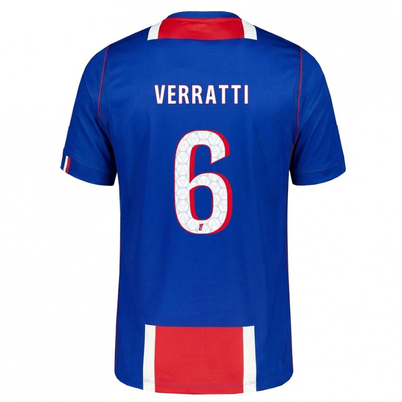Danxen Mann Marco Verratti #6 Rød Hvit Blå Hjemmetrøye Drakt Trøye 2026/27 Skjorter T-Skjorte