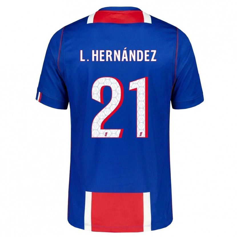 Danxen Mann Lucas Hernández #21 Rød Hvit Blå Hjemmetrøye Drakt Trøye 2026/27 Skjorter T-Skjorte