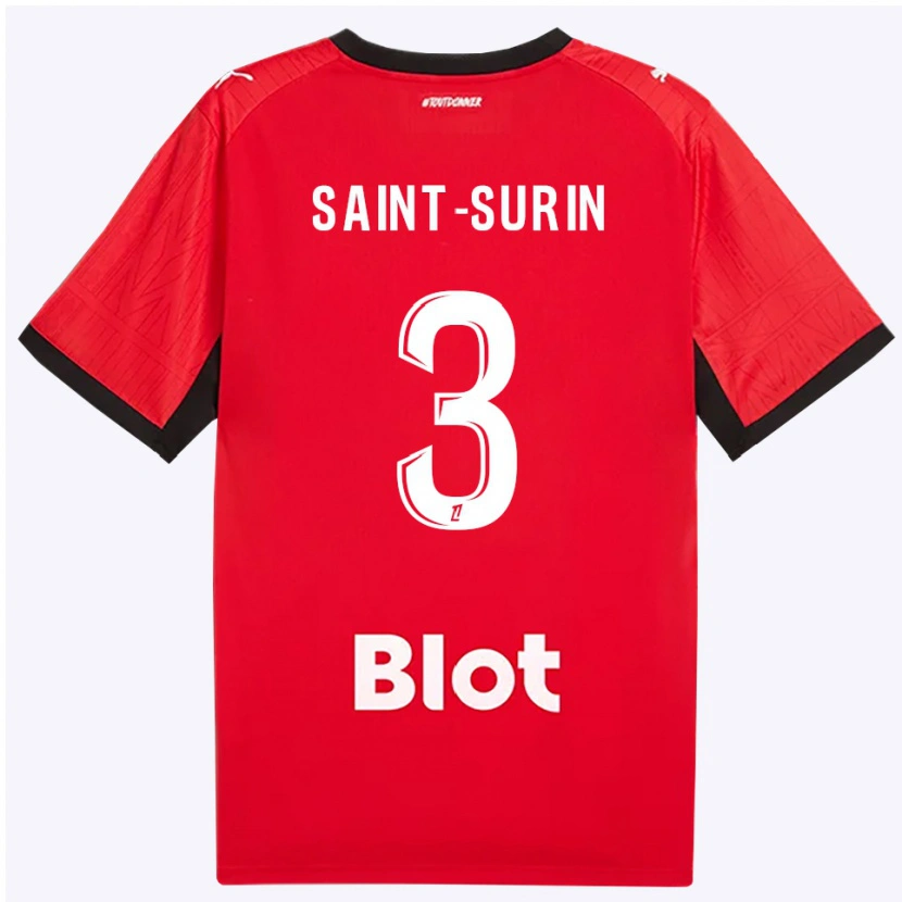 Danxen Mann Rio Saint-Surin #3 Rød Svart Hvit Hjemmetrøye Drakt Trøye 2026/27 Skjorter T-Skjorte