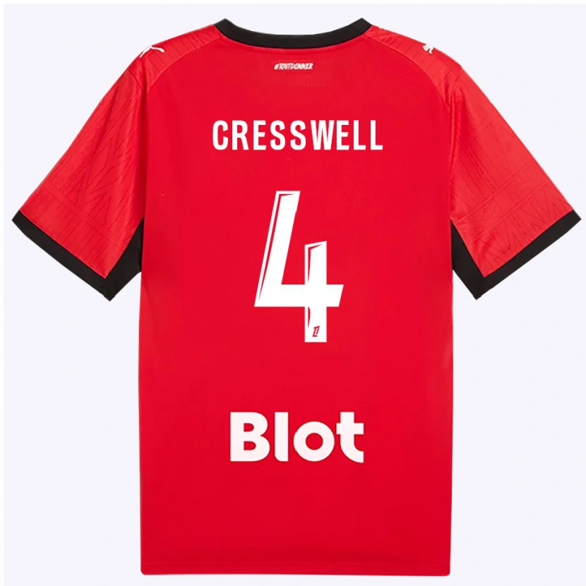 Danxen Mann Charlie Cresswell #4 Rød Svart Hvit Hjemmetrøye Drakt Trøye 2026/27 Skjorter T-Skjorte