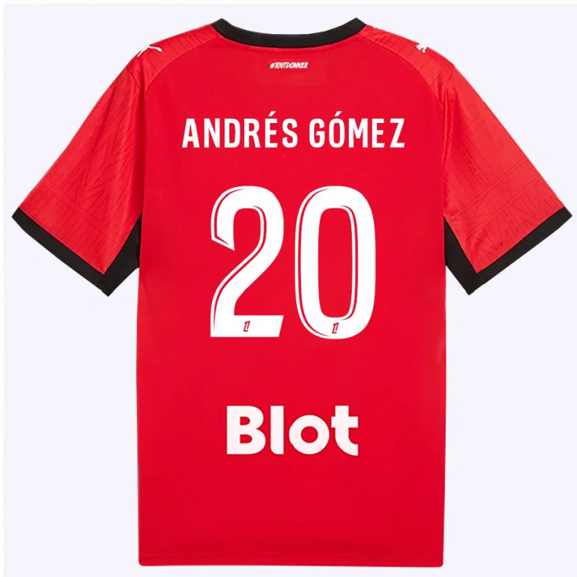 Danxen Mann Carlos Andrés Gómez #20 Rød Svart Hvit Hjemmetrøye Drakt Trøye 2026/27 Skjorter T-Skjorte