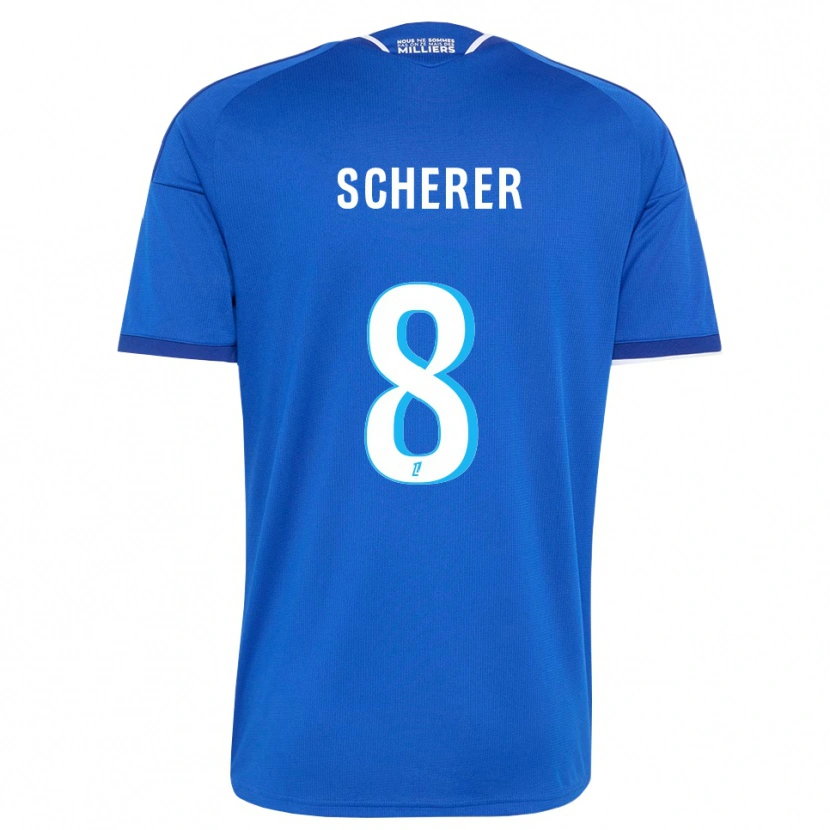 Danxen Mann Louis Scherer #8 Kongelig Blå Hvit Hjemmetrøye Drakt Trøye 2026/27 Skjorter T-Skjorte