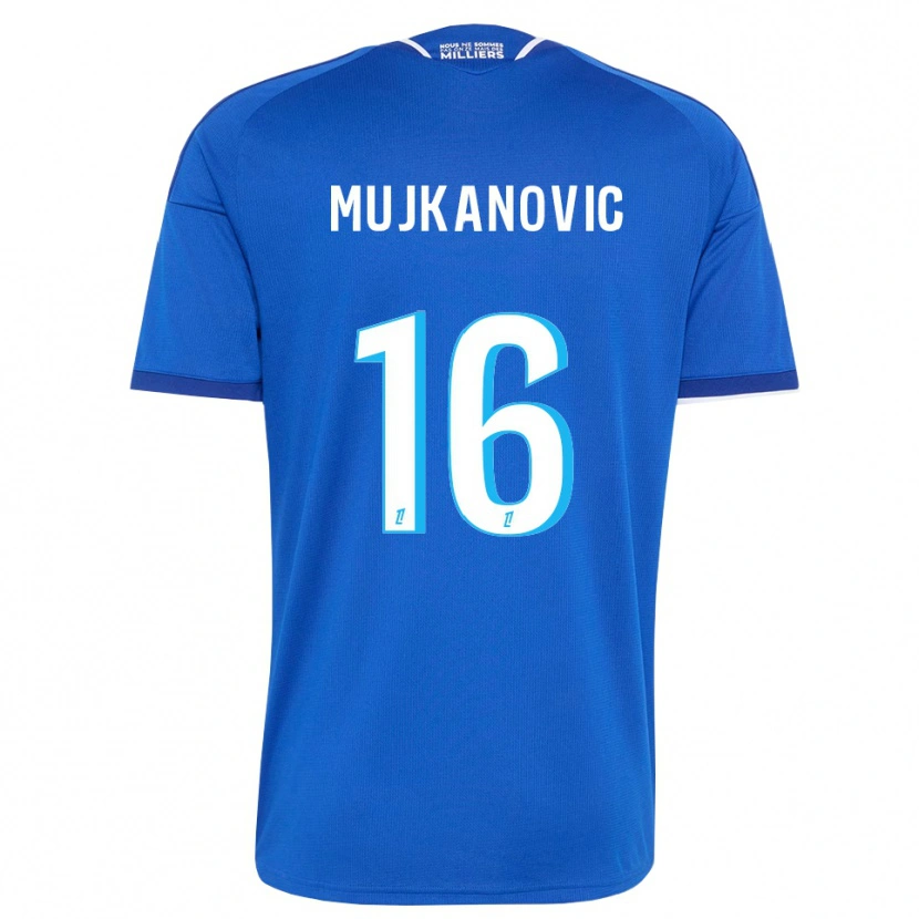 Danxen Mann Edin Mujkanovic #16 Kongelig Blå Hvit Hjemmetrøye Drakt Trøye 2026/27 Skjorter T-Skjorte
