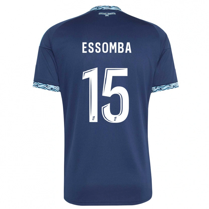 Danxen Mann Aaron Essomba #15 Stålblå Hvit Hjemmetrøye Drakt Trøye 2026/27 Skjorter T-Skjorte