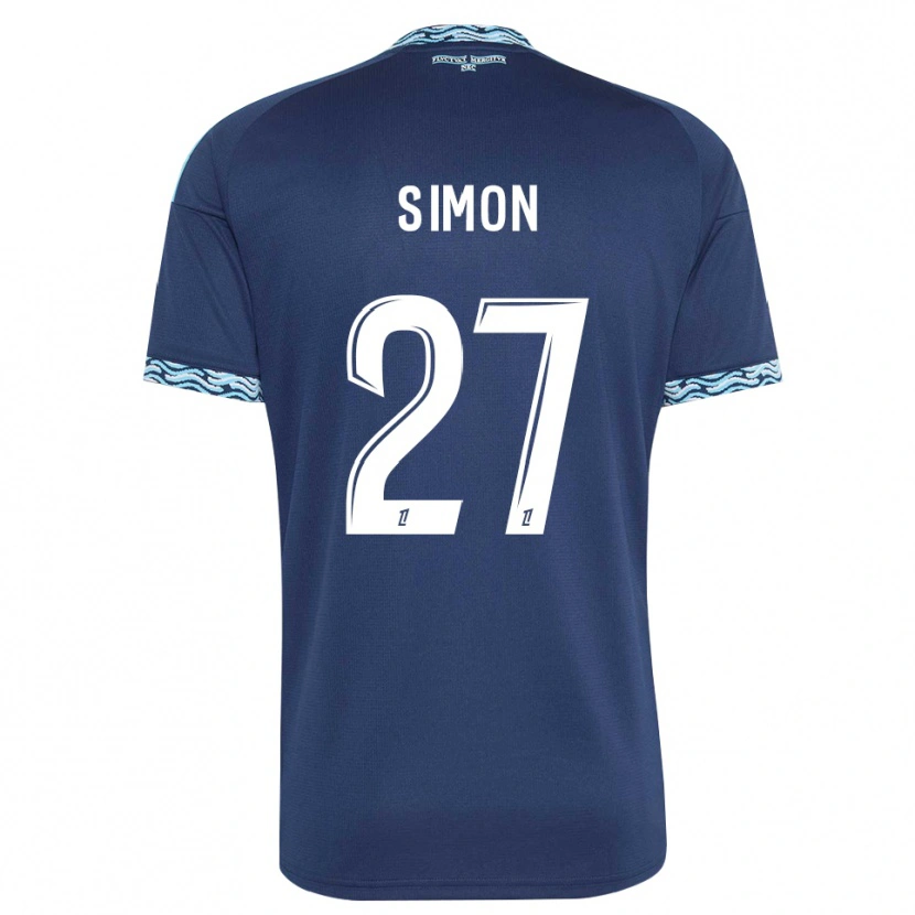 Danxen Mann Moses Simon #27 Stålblå Hvit Hjemmetrøye Drakt Trøye 2026/27 Skjorter T-Skjorte