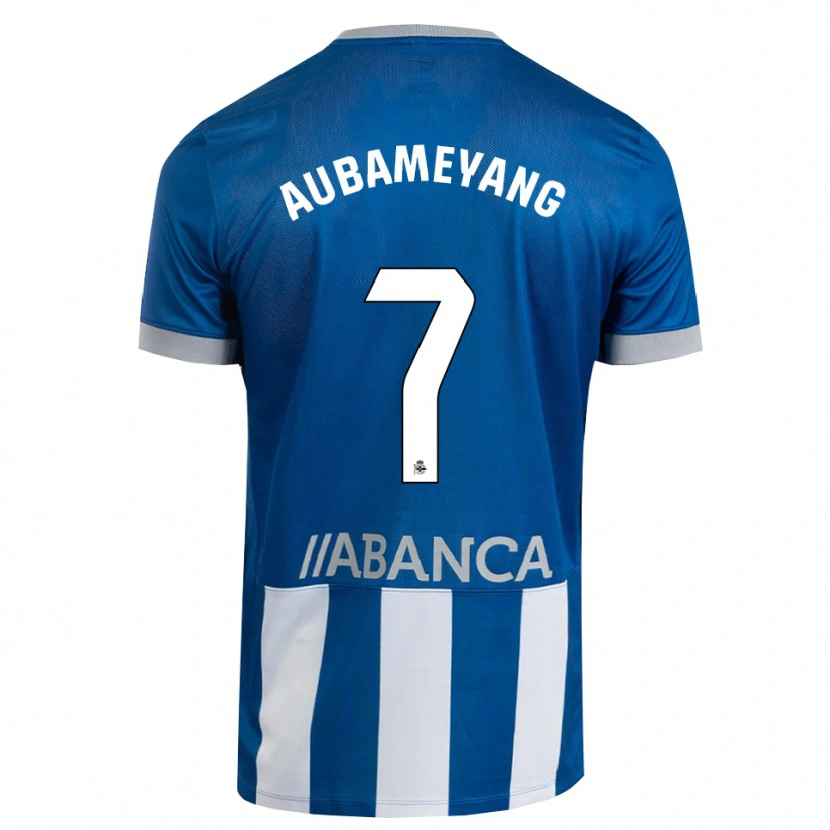 Danxen Mann Pierre-Emerick Aubameyang #7 Blå Grå Hvit Hjemmetrøye Drakt Trøye 2026/27 Skjorter T-Skjorte