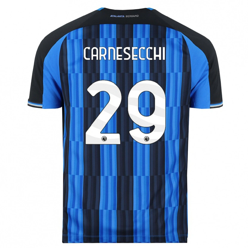 Danxen Mann Marco Carnesecchi #29 Blå Svart Rød Hjemmetrøye Drakt Trøye 2026/27 Skjorter T-Skjorte