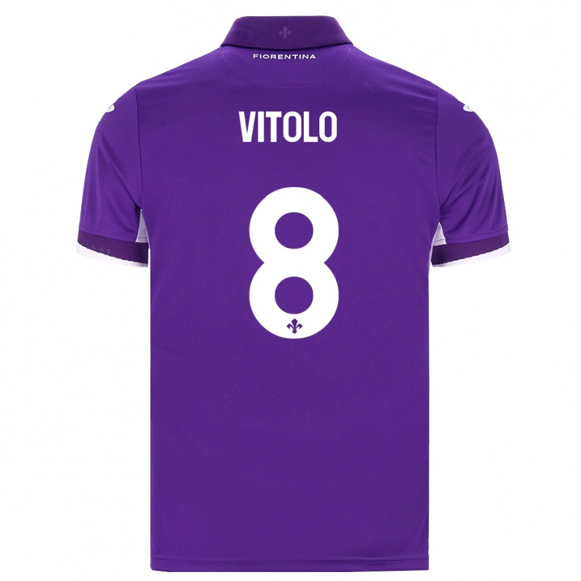 Danxen Mann Federico Vitolo #8 Lilla Hvit Rosa Hjemmetrøye Drakt Trøye 2026/27 Skjorter T-Skjorte