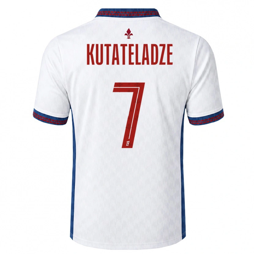 Danxen Mann Alexandre Kutateladze #7 Rød Hvit Blå Bortetrøye Drakt Trøye 2026/27 Skjorter T-Skjorte