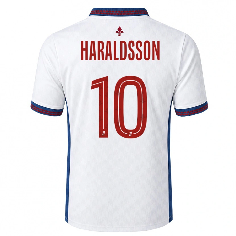 Danxen Mann Hákon Arnar Haraldsson #10 Rød Hvit Blå Bortetrøye Drakt Trøye 2026/27 Skjorter T-Skjorte
