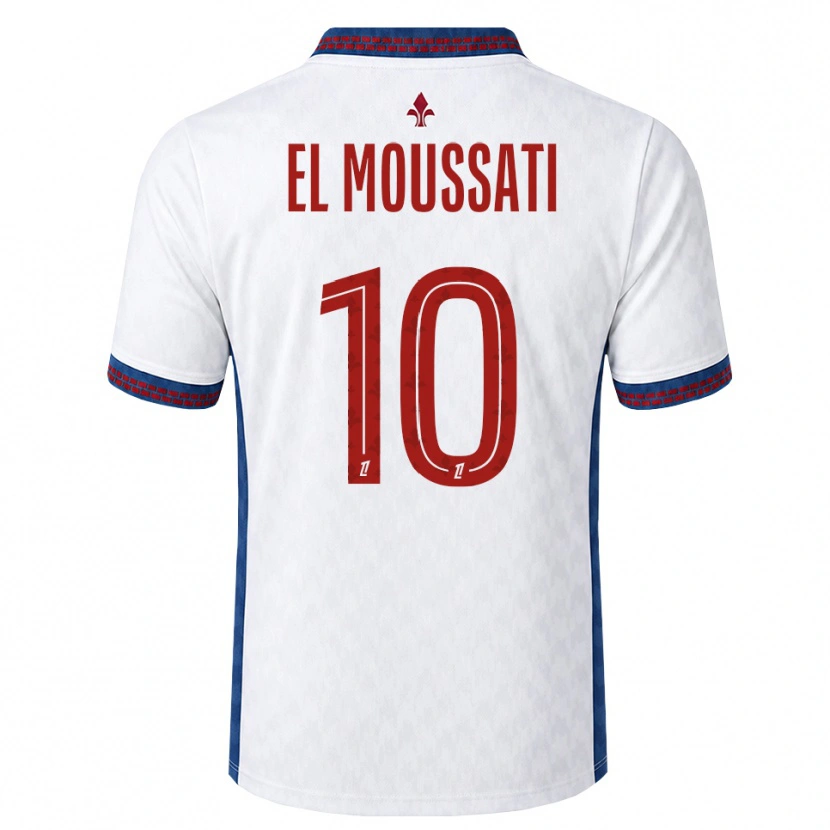 Danxen Mann Redouane El Moussati #10 Rød Hvit Blå Bortetrøye Drakt Trøye 2026/27 Skjorter T-Skjorte