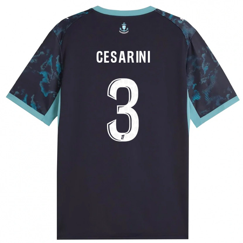 Danxen Mann Gaëtan Cesarini #3 Blek Turkis Hvit Svart Bortetrøye Drakt Trøye 2026/27 Skjorter T-Skjorte