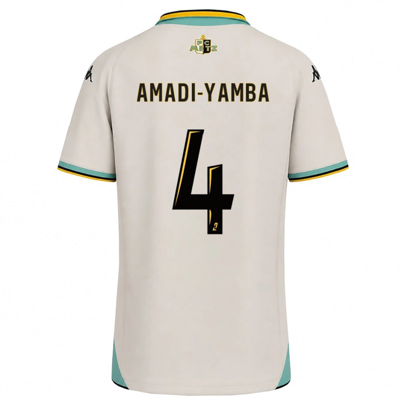 Danxen Mann Nelson Amadi-Yamba #4 Blomsterhvit Svart Bortetrøye Drakt Trøye 2026/27 Skjorter T-Skjorte