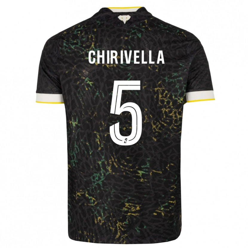 Danxen Mann Pedro Chirivella #5 Svart Hvit Gul Bortetrøye Drakt Trøye 2026/27 Skjorter T-Skjorte