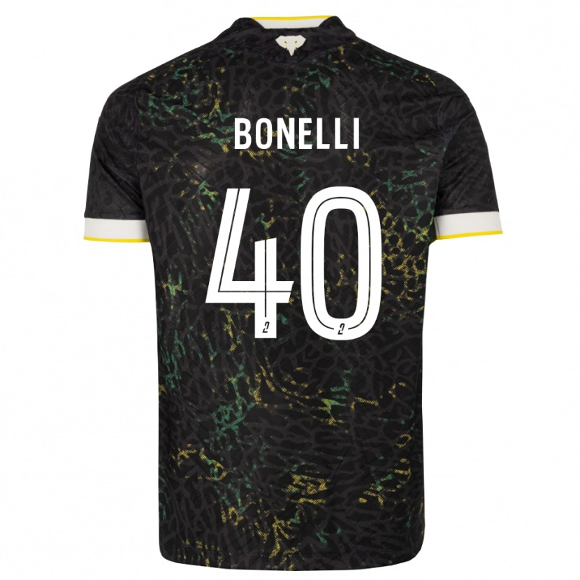 Danxen Mann Lucas Bonelli #40 Svart Hvit Gul Bortetrøye Drakt Trøye 2026/27 Skjorter T-Skjorte