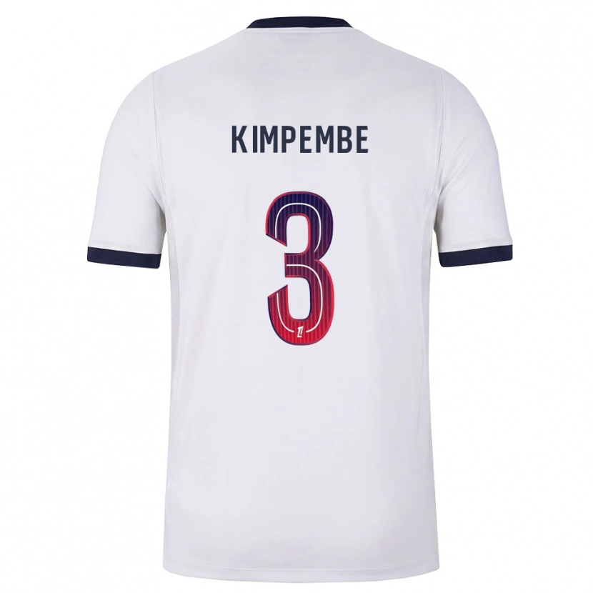 Danxen Mann Presnel Kimpembe #3 Hvit Svart Rød Bortetrøye Drakt Trøye 2026/27 Skjorter T-Skjorte