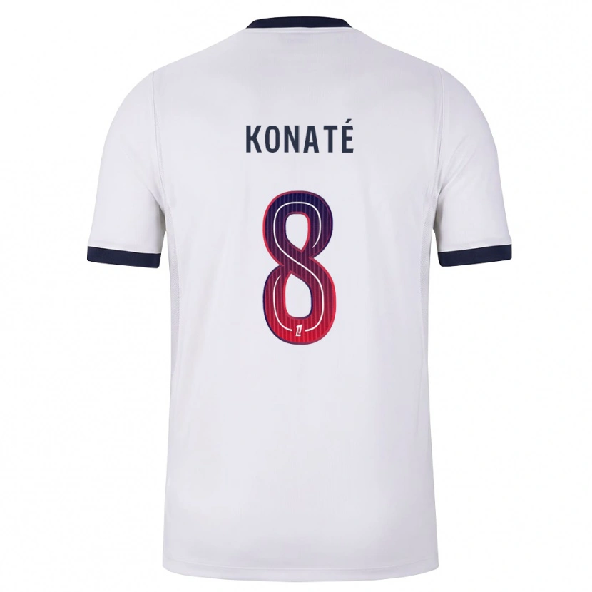 Danxen Mann Seydou Konaté #8 Hvit Svart Rød Bortetrøye Drakt Trøye 2026/27 Skjorter T-Skjorte