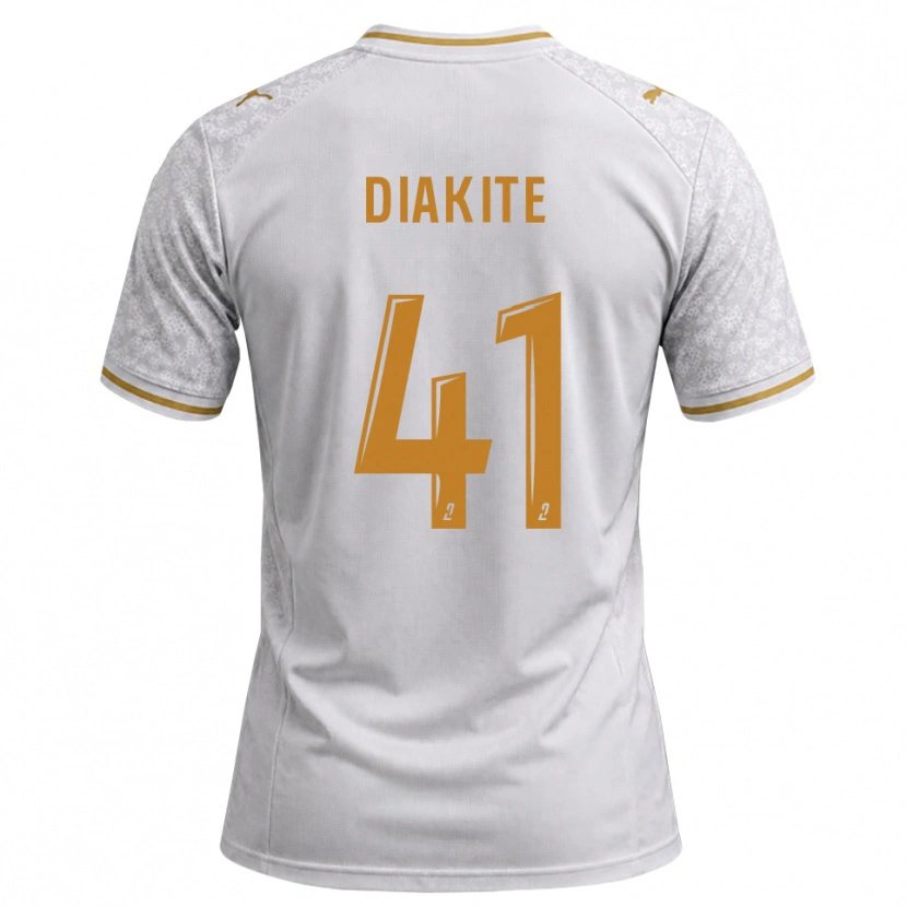 Danxen Mann Ibrahim Diakité #41 Hvit Grå Gyllenrot Bortetrøye Drakt Trøye 2026/27 Skjorter T-Skjorte