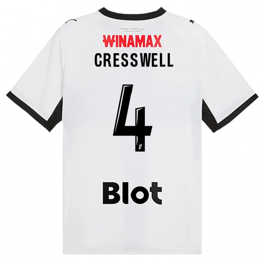 Danxen Mann Charlie Cresswell #4 Svart Hvit Rød Bortetrøye Drakt Trøye 2026/27 Skjorter T-Skjorte