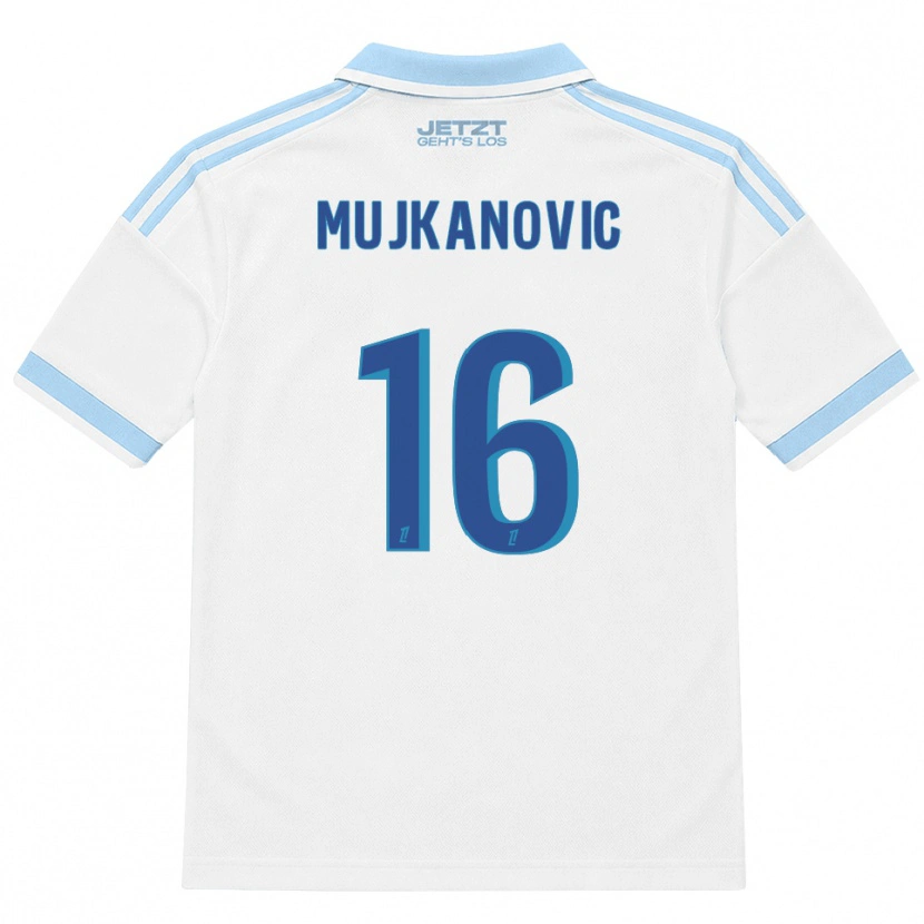 Danxen Mann Edin Mujkanovic #16 Lys Himmelblå Hvit Rød Bortetrøye Drakt Trøye 2026/27 Skjorter T-Skjorte