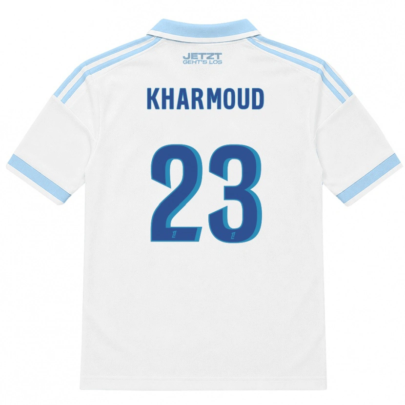 Danxen Mann Rayan Kharmoud #23 Lys Himmelblå Hvit Rød Bortetrøye Drakt Trøye 2026/27 Skjorter T-Skjorte