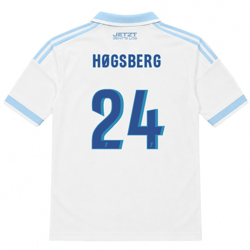 Danxen Mann Lucas Høgsberg #24 Lys Himmelblå Hvit Rød Bortetrøye Drakt Trøye 2026/27 Skjorter T-Skjorte