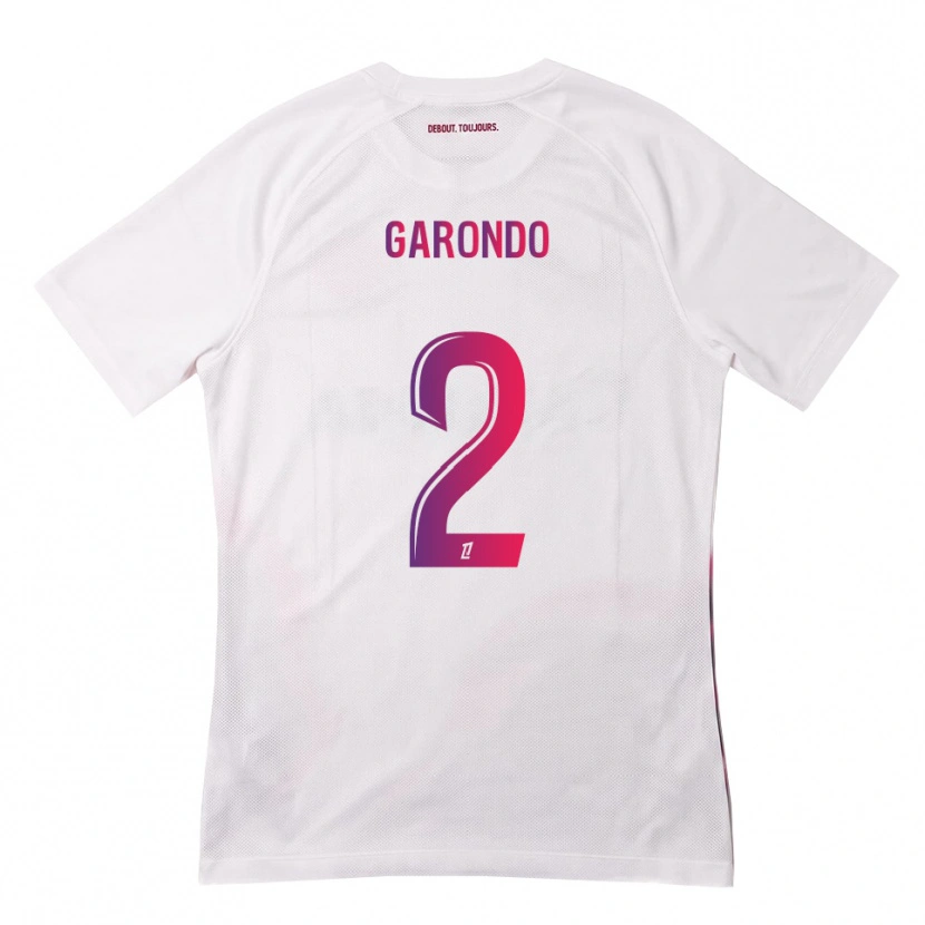 Danxen Mann Thibaud Garondo #2 Hvit Rosa Lilla Bortetrøye Drakt Trøye 2026/27 Skjorter T-Skjorte